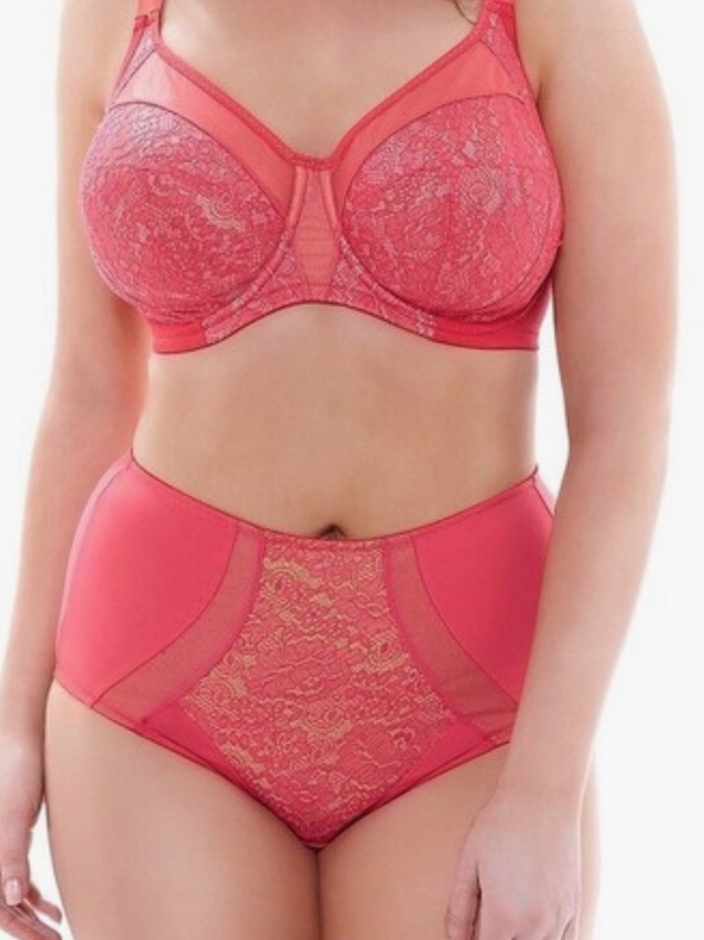 NWT Elomi Sunrise Coral Lace High Waist Brief, 3XL
